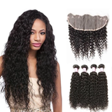 Parksonhair Jerry Curly Human Hair 4 Bundles With 13*4 Lace Frontal