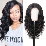 Parksonhair Natural Wave Lace Front Wigs Brazilian Human Hair Natural Color