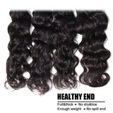 Parksonhair Natural Wave Human Hair 4 Bundles With 4*4 Lace Closure