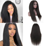 Parksonhair Kinky Straight Lace Front Wigs Brazilian Human Hair Natural Color