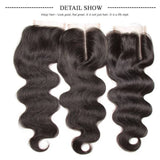 Parksonhair Body Wave Human Hair 4 Bundles With 4*4 Lace Closure