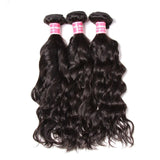 Parksonhair Natural Wave Human Hair 3 Bundles With 13*4 Lace Frontal