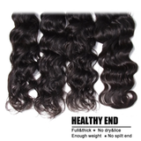 Parksonhair Natural Wave Human Hair 3 Bundles With 4*4 Lace Closure