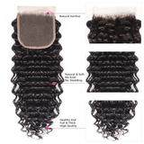 Parksonhair Deep Wave Human Hair 4x4 Lace Closure