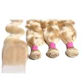 Parksonhair 613 Body Wave Human Hair 3 Bundles With 4*4 Lace Closure