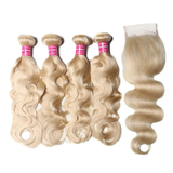 Parksonhair 613 Body Wave Human Hair 4 Bundles With 4*4 Lace Closure