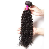 Parksonhair Jerry Curly Human Hair 3 Bundles With 4*4 Lace Closure