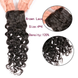 Parksonhair Natural Wave Human Hair 3 Bundles With 4*4 Lace Closure