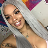 Parksonhair Grey Straight Human Virgin Hair Weave 4 Bundles/Pack