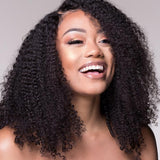 Parksonhair Kinky Curly Full Lace Human Hair Wig Natural Color