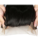 Parksonhair Straight Human Hair 4 Bundles With 13*4 Lace Frontal