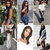 Parksonhair Straight Human Hair 3 Bundles With 13*4 Lace Frontal