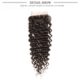 Parksonhair Deep Wave Human Hair 3 Bundles With 4*4 Lace Closure