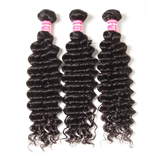 Parksonhair Deep Wave Human Hair 3 Bundles With 4*4 Lace Closure