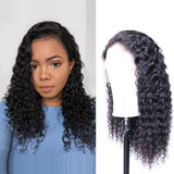 Parksonhair Lace Front Human Hair Wig Deep Curly Natural Color