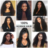 Parksonhair Lace Front Human Hair Wig Deep Curly Natural Color