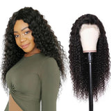 Parksonhair Lace Front Human Hair Wig Deep Wave Natural Color