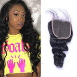 Parksonhair Loose Wave Human Hair 4x4 Lace Closure