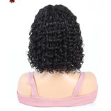 Brazilian Deep Wave Human Hair Bob Closure Wig Natural Hairline Remy Hair Short Deep Curly Bob Lace Front Wig With Baby Hair