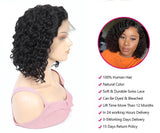 Brazilian Deep Wave Human Hair Bob Closure Wig Natural Hairline Remy Hair Short Deep Curly Bob Lace Front Wig With Baby Hair