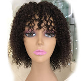 Afro Kinky Curly Short Bob Wigs Human Hair with Bangs