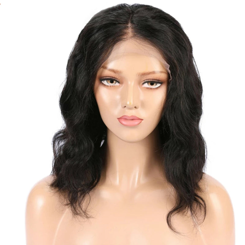 Body Wave Short Bob Lace Front Human Hair Wigs Remy Peruvian Hair 150% Density 13X4 Lace Front Wigs For Black Women