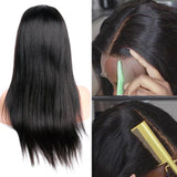 Lace Human Hair Wigs Brazilian Straight Lace Front Wig Pre Plucked Remy Middle Part Human Hair Lace Part Wig 8~28 Inch