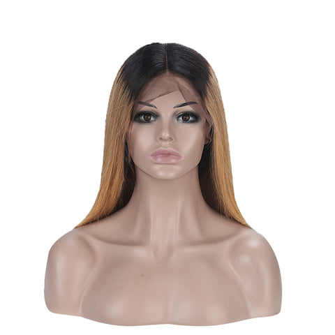 Straight Ombre Lace Front Wig Remy Colored 13x4 Lace Front Wig 2 Tone Human Hair Wig Brazilian Straight Wig Human Hair