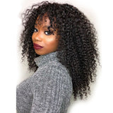 Afro Kinky Curly Short Bob Wigs Human Hair with Bangs