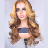 Honey Blonde Lace Front Wigs 360 Lace Frontal Wig Pre Plucked Full Lace Human Hair Wigs Colored 13x4 Lace Front Human Hair Wigs