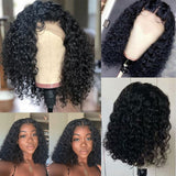 Brazilian Deep Wave Human Hair Bob Closure Wig Natural Hairline Remy Hair Short Deep Curly Bob Lace Front Wig With Baby Hair