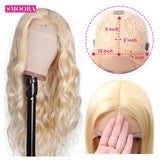 Body Wave Lace Front Wigs  Brazilian Remy Human Hair 613 Blonde Deep Part Wig Pre Plucked With Baby Hair