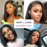 Straight Short Bob Wigs Lace Front Wig Human Hair Lace Closure Bob Wig Pre Plucked Baby Hair For Women Malaysian Remy Lace Frontal Human Hair Wigs