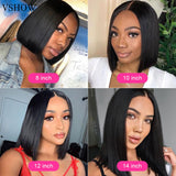 Straight Short Bob Wigs Lace Front Wig Human Hair Lace Closure Bob Wig Pre Plucked Baby Hair For Women Malaysian Remy Lace Frontal Human Hair Wigs