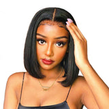 Straight Short Bob Wigs Lace Front Wig Human Hair Lace Closure Bob Wig Pre Plucked Baby Hair For Women Malaysian Remy Lace Frontal Human Hair Wigs