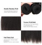 Parksonhair Kinky Straight Human Virgin Hair Weave 3Bundles/Pack