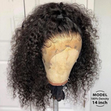 Deep Curly Lace Front Human Hair Wigs 13x4 Lace Frontal Wigs With Baby Hair Short Bob Lace Frontal Wig 180 Density Wig Deep Wave