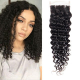 Parksonhair Deep Curly Human Hair 4x4 Lace Closure