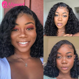 Deep Wave Short Bob Lace Front Wigs  Human Hair Wigs For Black Women Brazilian Bob Lace Wigs Pre Plucked with Baby Hair