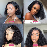 Deep Wave Short Bob Lace Front Wigs  Human Hair Wigs For Black Women Brazilian Bob Lace Wigs Pre Plucked with Baby Hair