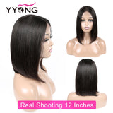 4x4 Lace Closure Wigs Cut Bob Wig Straight Hair Lace Front Wigs For Black Woman Remy Human Hair