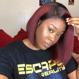 lace front human hair wigs hd Blonde 613 short frontal bob wig brazilian remy straight Ombre colored burgundy for black women