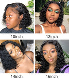 Deep Wave Lace Front Wig Human Hair Wigs 13x4 Short Bob Brazilian For Black Women Frontal Water Wave Lace Front Wig with Baby Hair