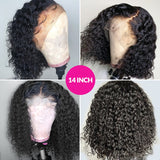 Deep Curly Lace Front Human Hair Wigs 13x4 Lace Frontal Wigs With Baby Hair Short Bob Lace Frontal Wig 180 Density Wig Deep Wave