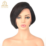 13x6 Lace Front Human Hair Short Bob Wigs Pixie Cut Ombre Color 1B 27 613 Blonde Black Straight For Women Brazilian Remy Hair