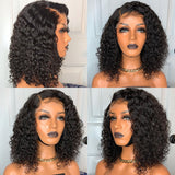 Deep Curly Lace Front Human Hair Wigs 13x4 Lace Frontal Wigs With Baby Hair Short Bob Lace Frontal Wig 180 Density Wig Deep Wave