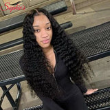 Deep Wave 4*4 Lace Closure Human Hair Wigs For Black Women Pre Plucked Hairline With Baby Hair Brazilian Non-Remy Hair