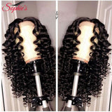 Deep Wave 4*4 Lace Closure Human Hair Wigs For Black Women Pre Plucked Hairline With Baby Hair Brazilian Non-Remy Hair