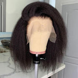 Kinky Straight Wig Bob Lace Front Wigs Short Bob Wig 13x4 Lace Front Human Hair Wigs Preplucked Lace Wig 150% Density