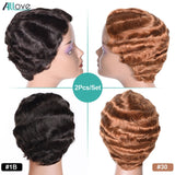 Pixie Cut Wig Finger Wave Human Hair Wig Short Curly Human Hair Wigs For Women Straight Bob Wig Machine Made Short Wig